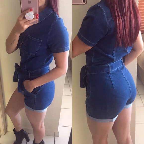 LAST 3 //  ‘BROOKLYN’ Denim Romper - Picture 2 of 2